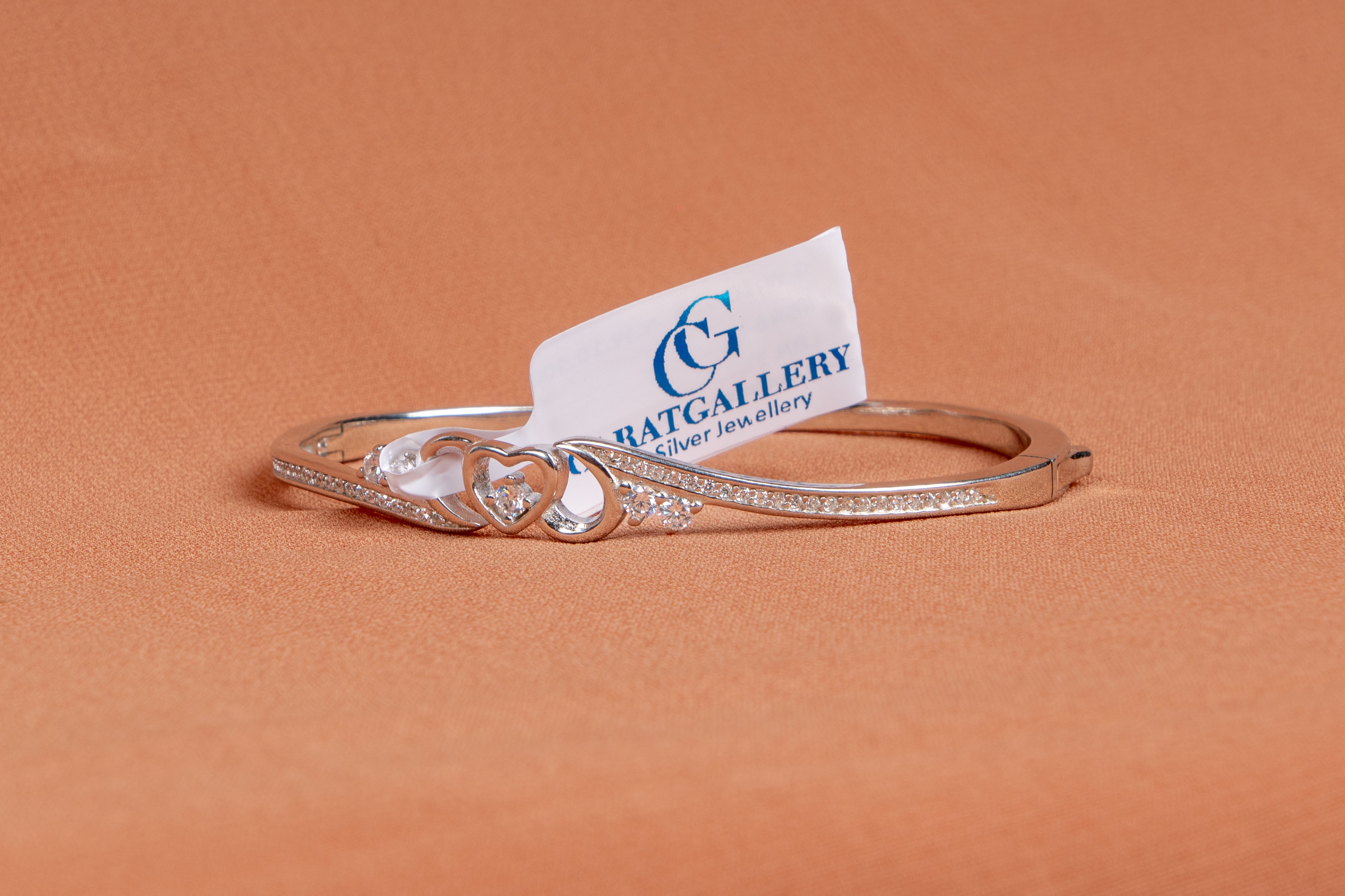 Endless Love Sterling Silver Heart Cuff Bracelet