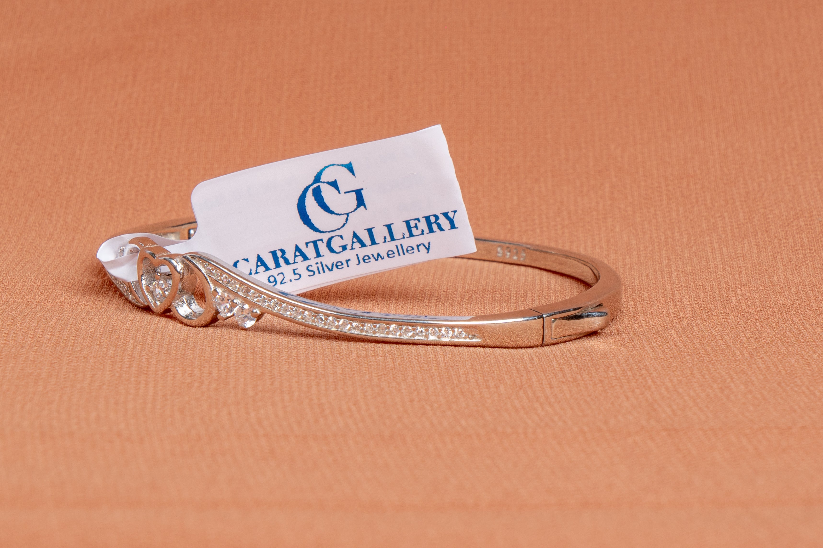 Endless Love Sterling Silver Heart Cuff Bracelet