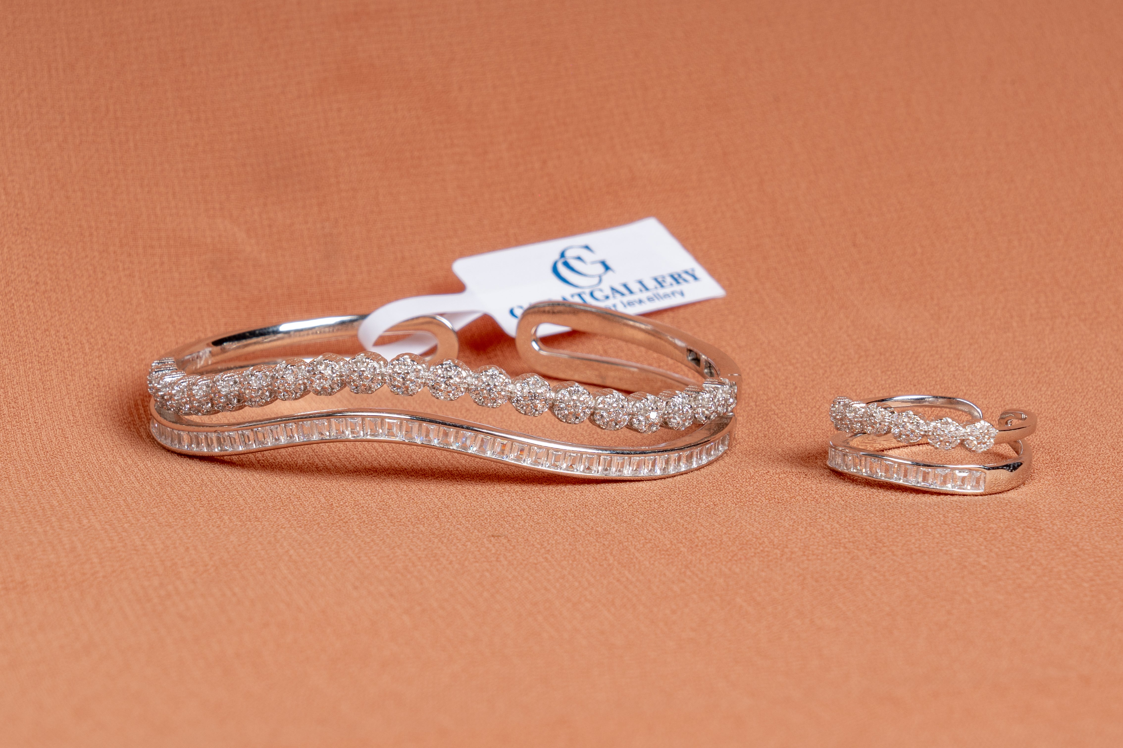 Celestial Wave Sterling Silver Bracelet & Ring Set