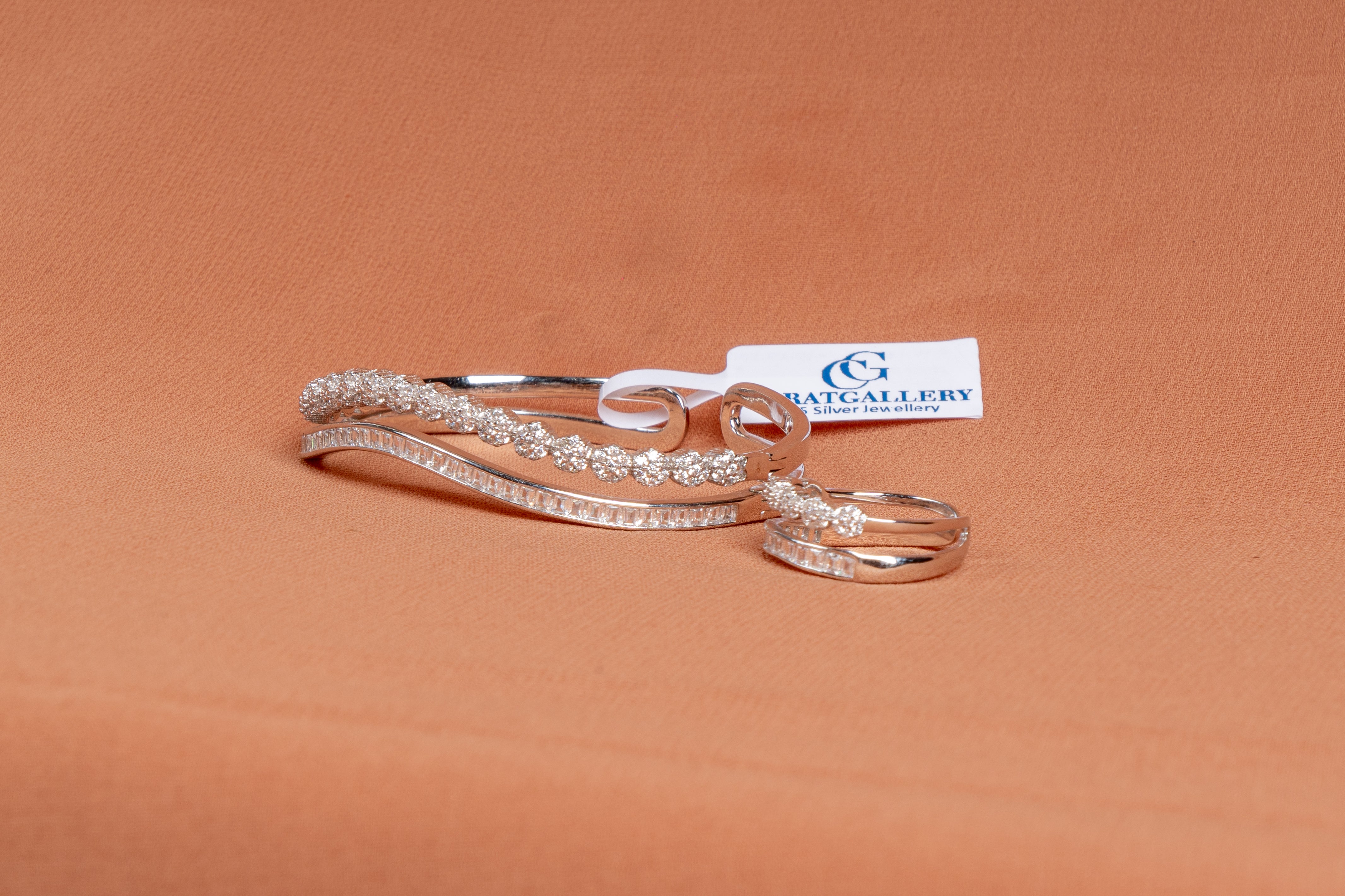 Celestial Wave Sterling Silver Bracelet & Ring Set
