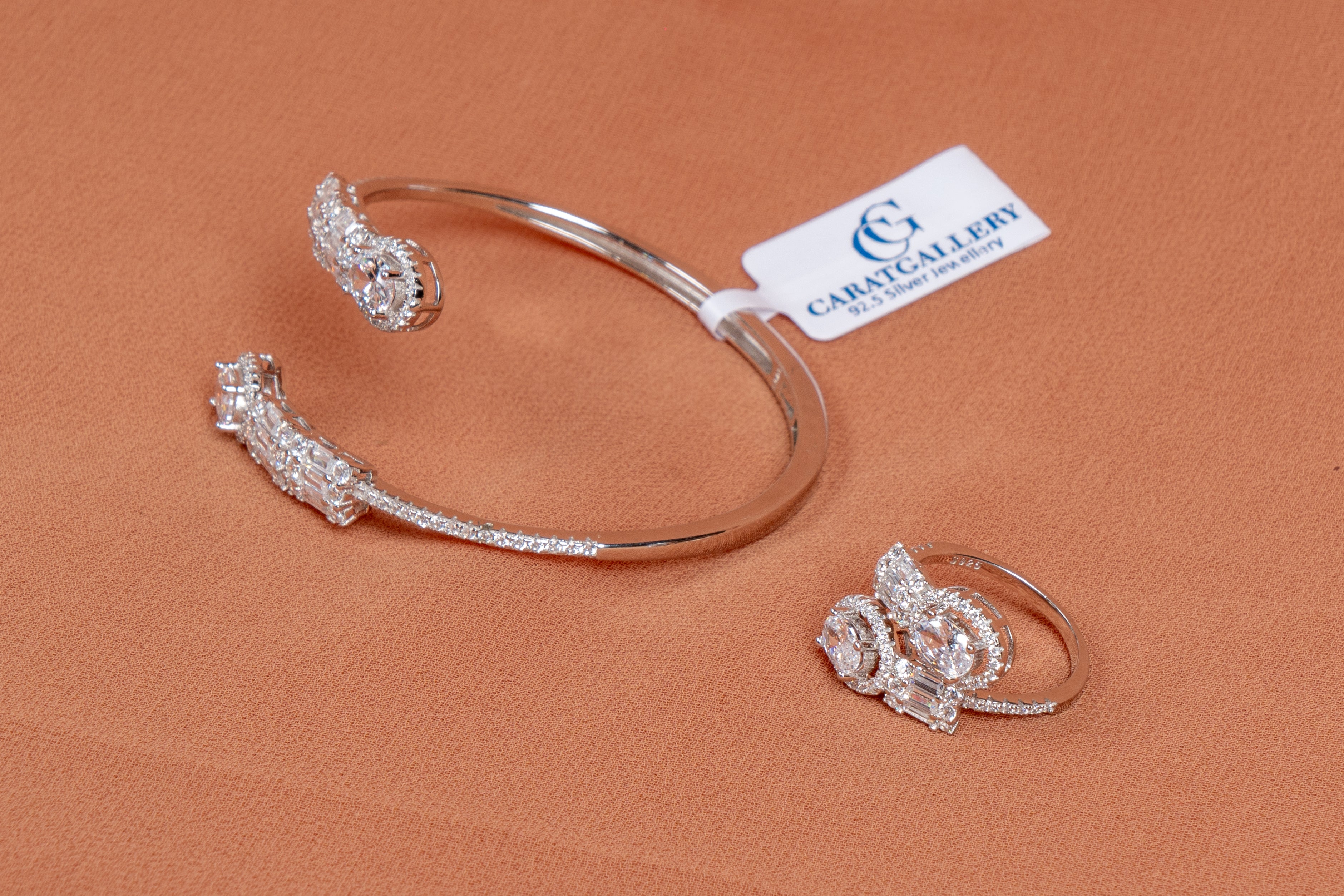 Radiant Harmony Sterling Silver Bracelet & Ring Set