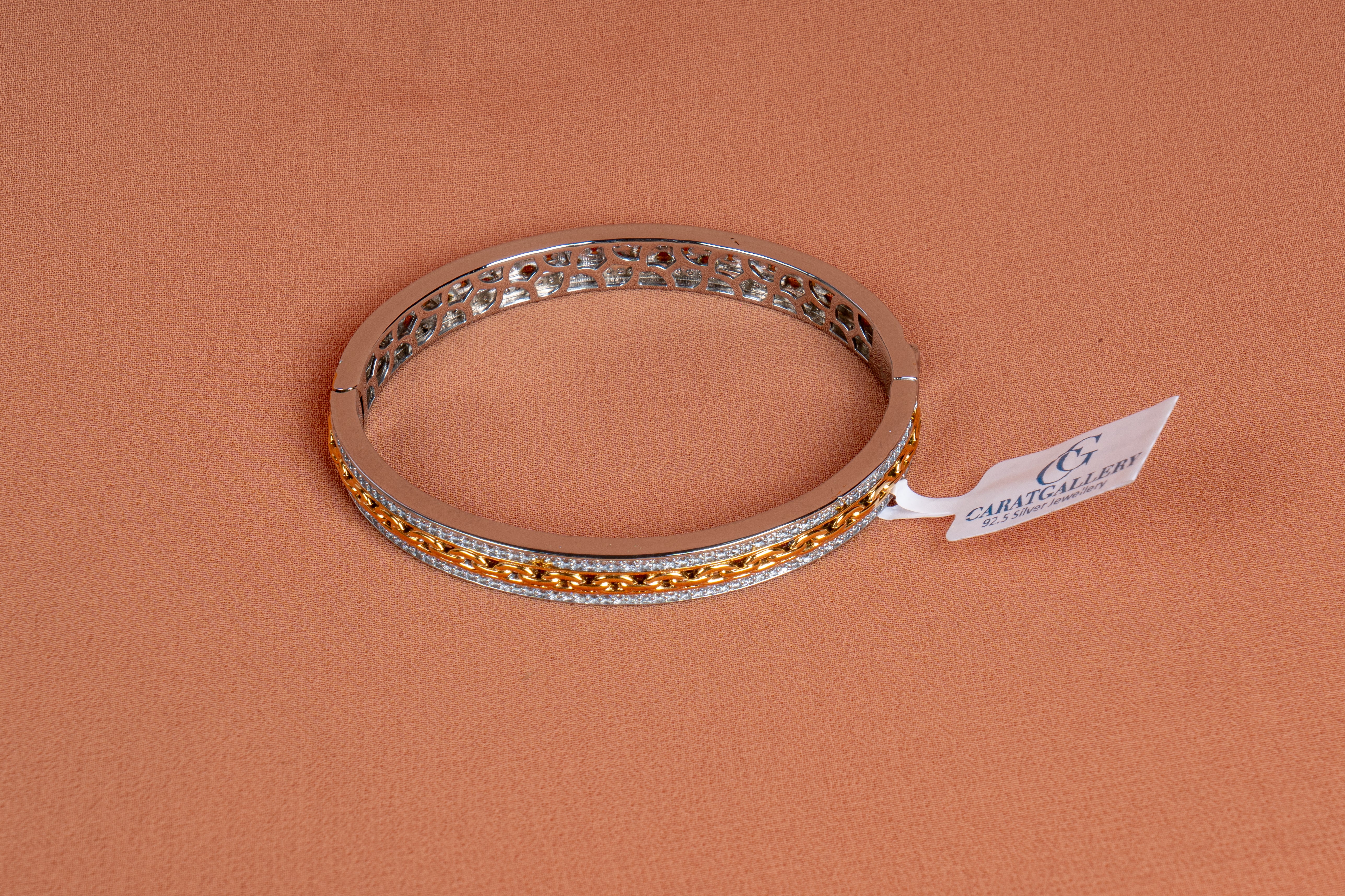 Regal Chain Luxe Sterling Silver Two-Tone Bracelet