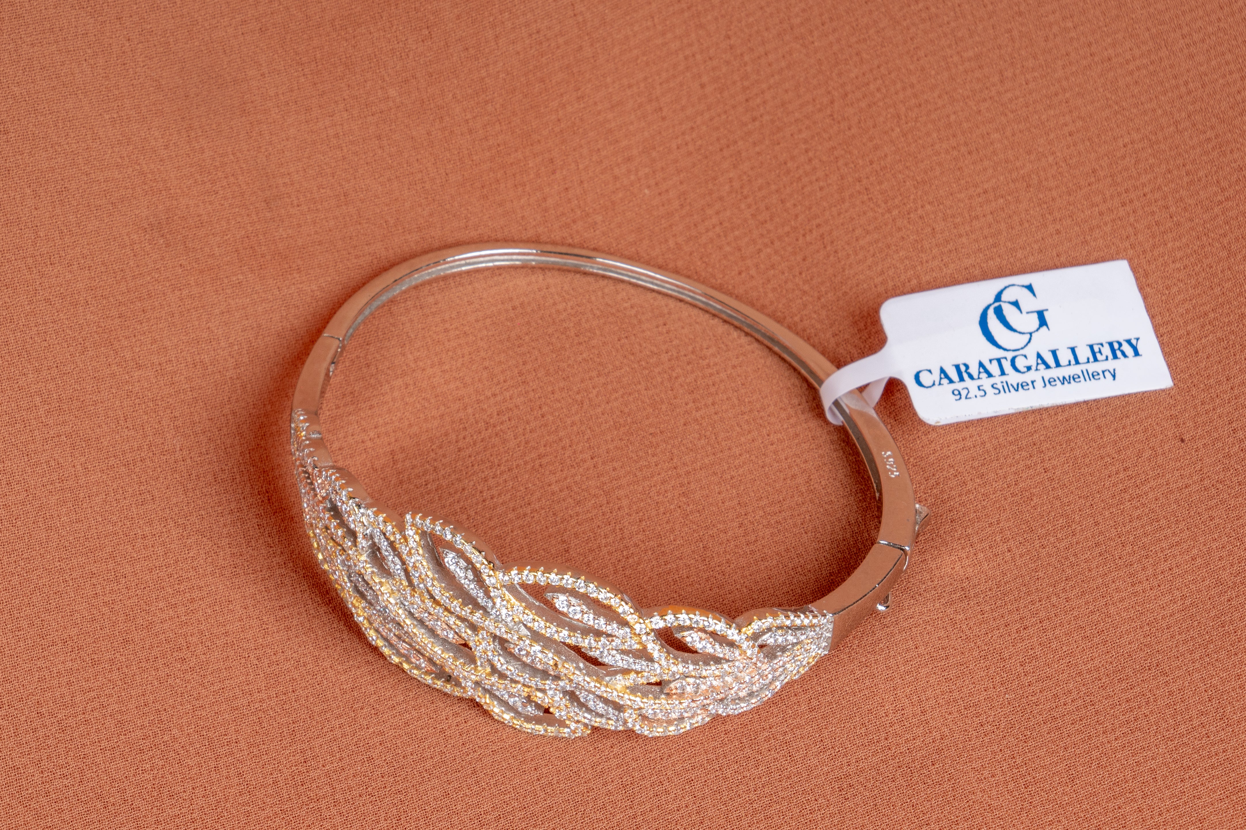 Verdant Pave Leaf Two-Tone Bracelet