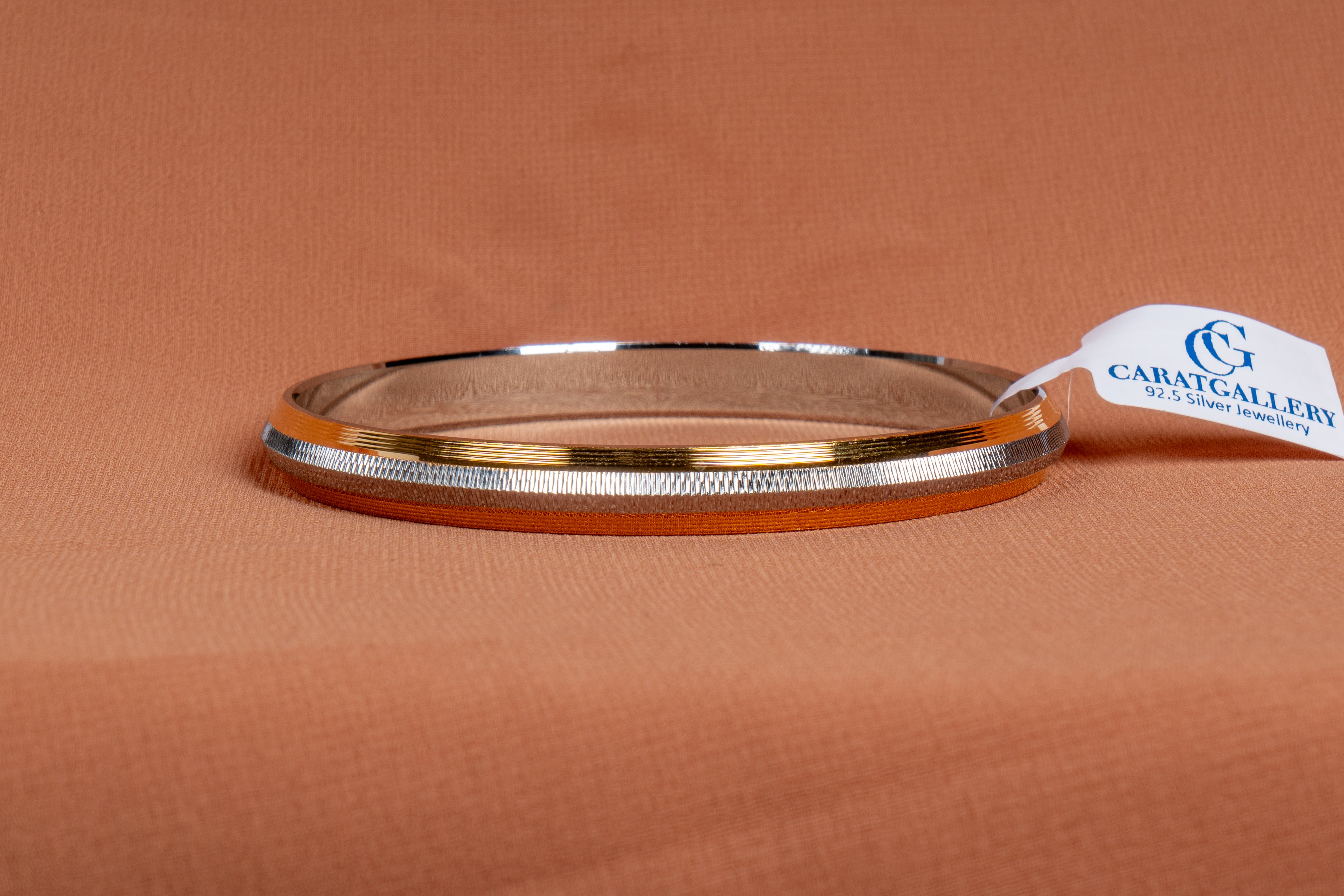 Classic Dual-Tone Sterling Silver Textured Bracelet