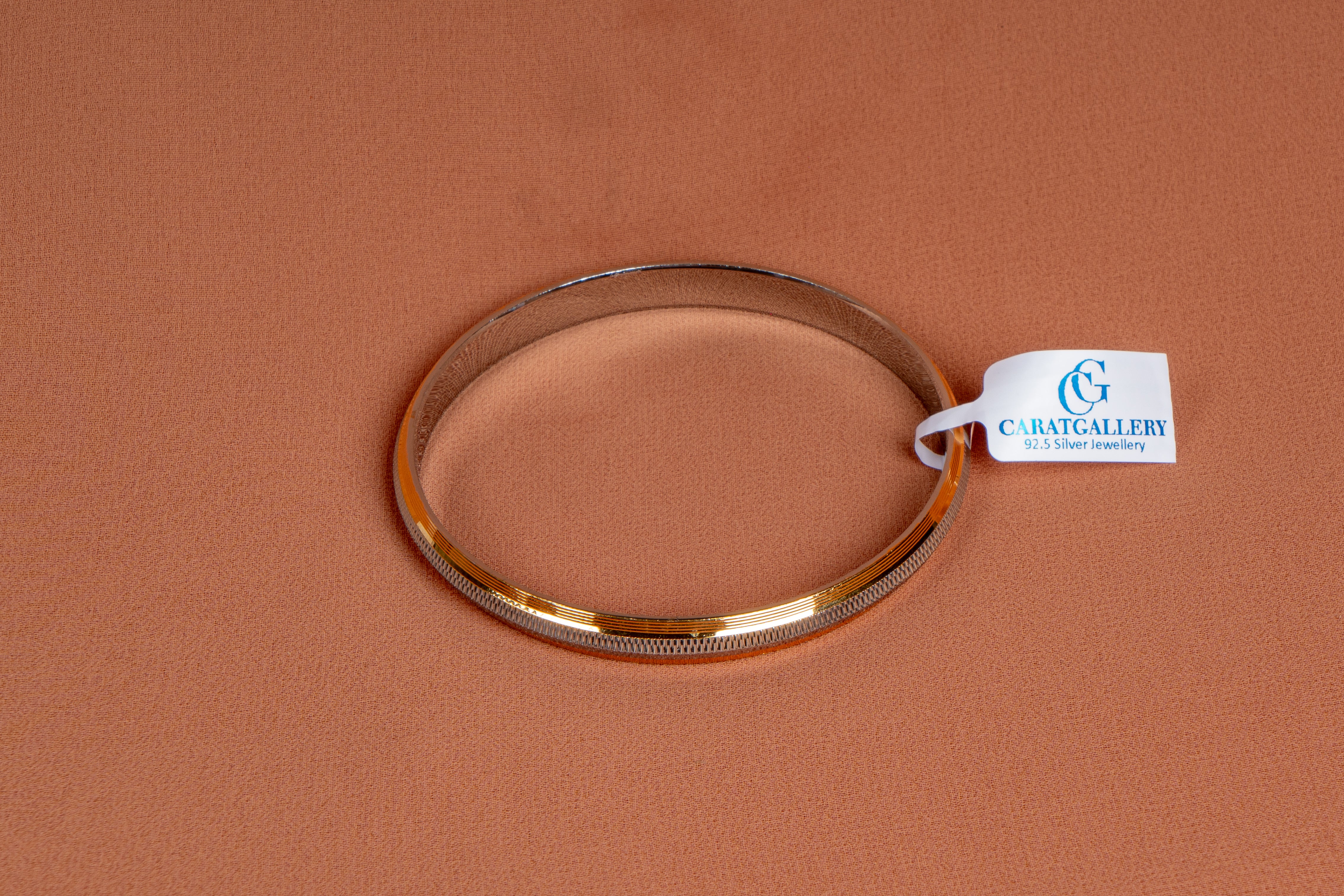 Classic Dual-Tone Sterling Silver Textured Bracelet