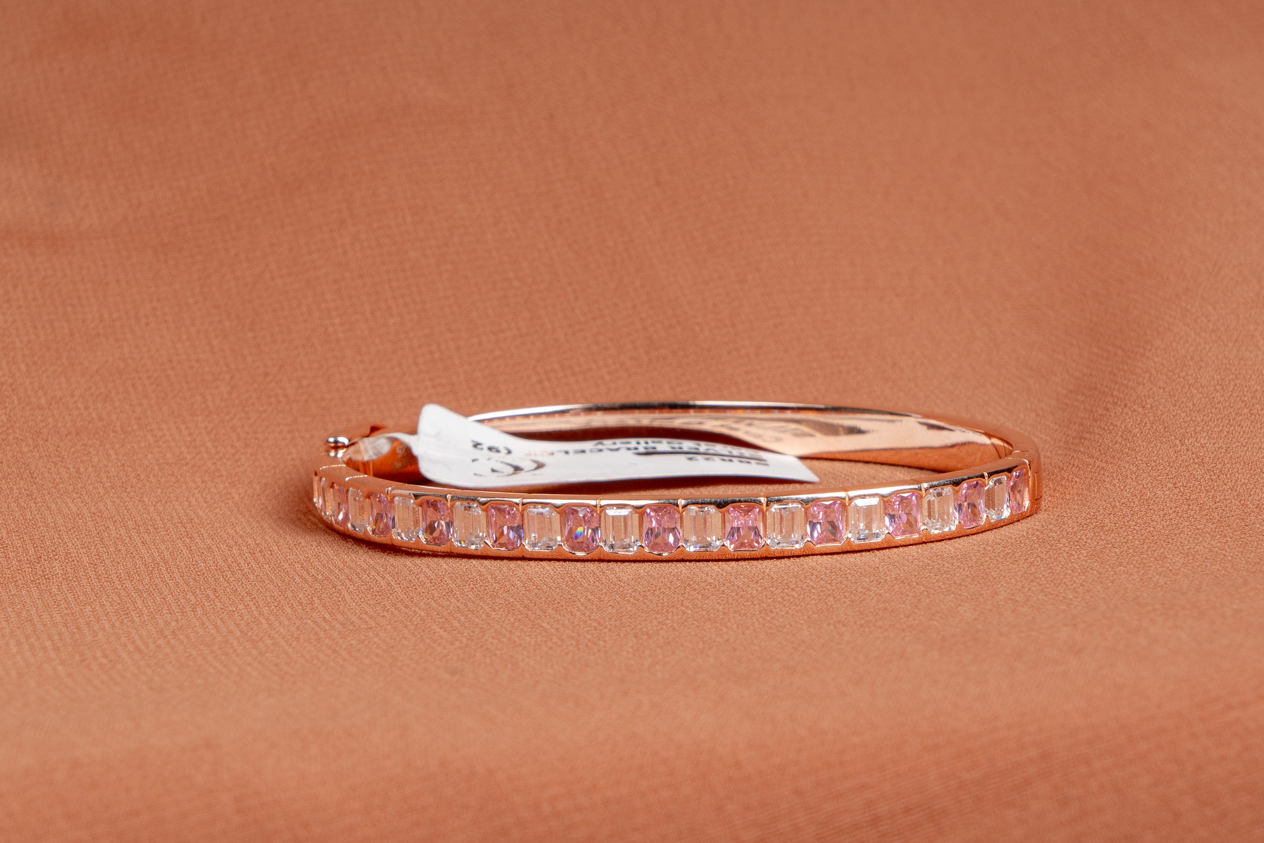 Blush Radiance Sterling Silver Pink Stone Tennis Bracelet