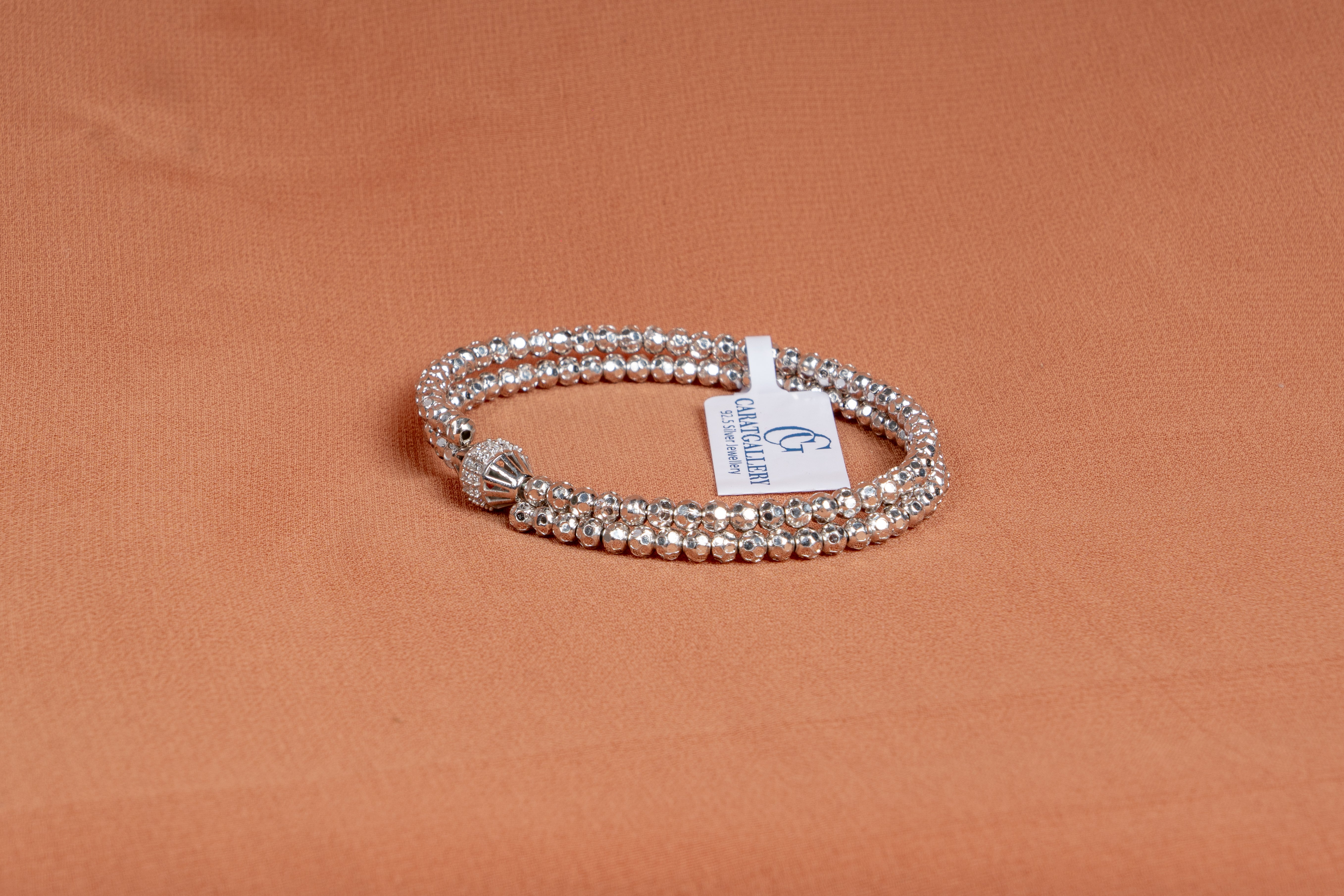 Lustre Bead Wrap Sterling Silver Bracelet