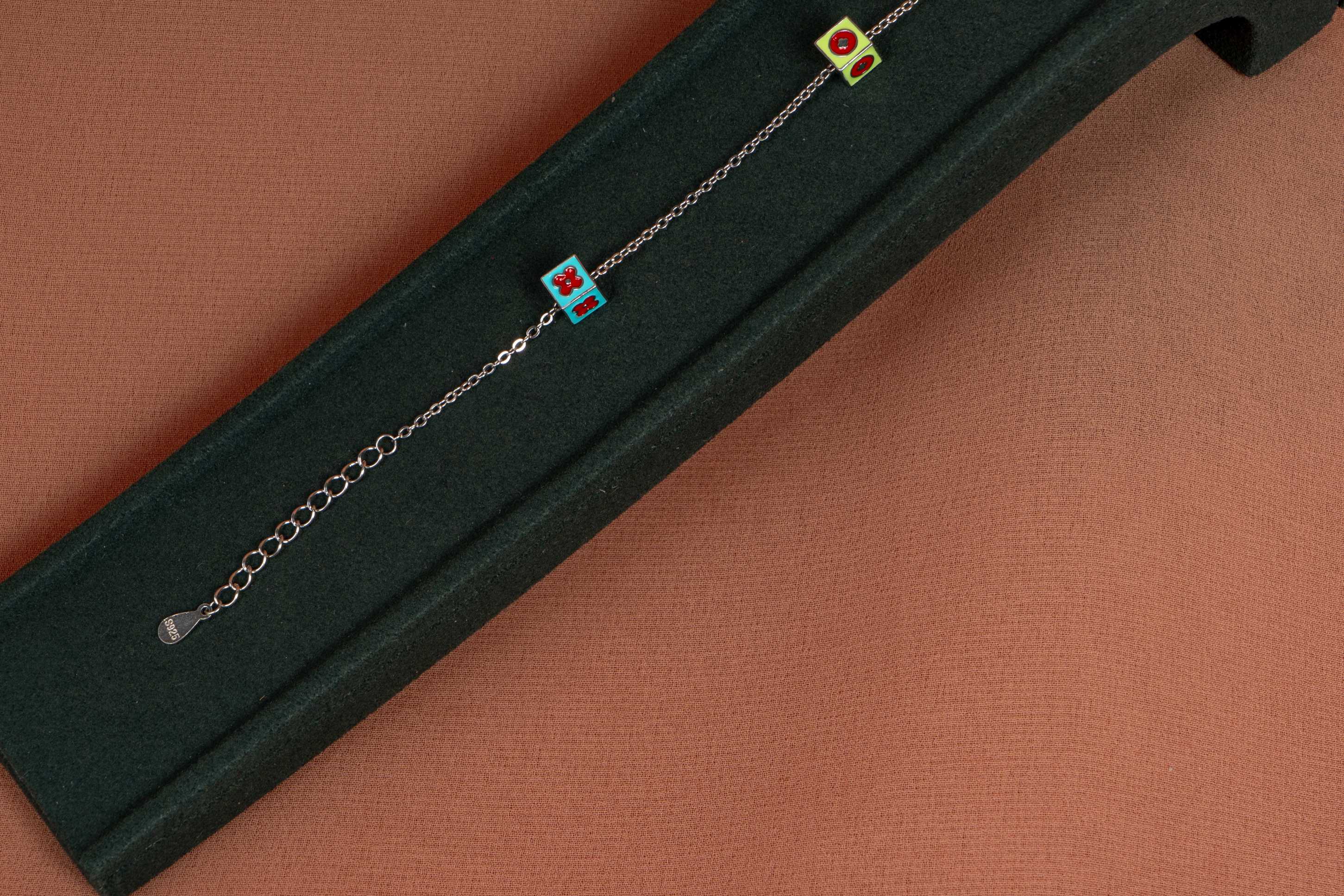 Playful Enamel Charm Silver Bracelet