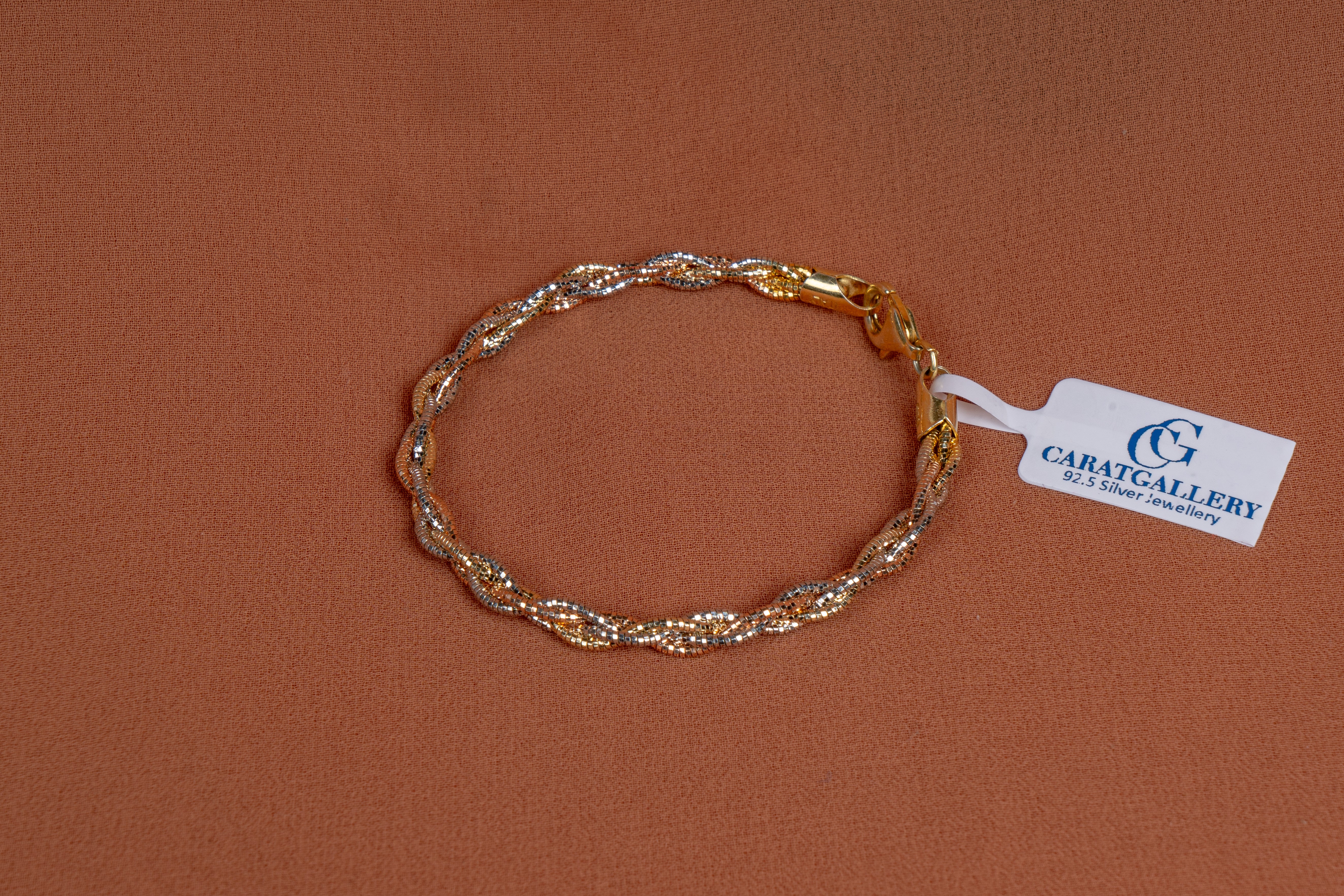 Twisted Dual Tone Rope Silver Bracelet