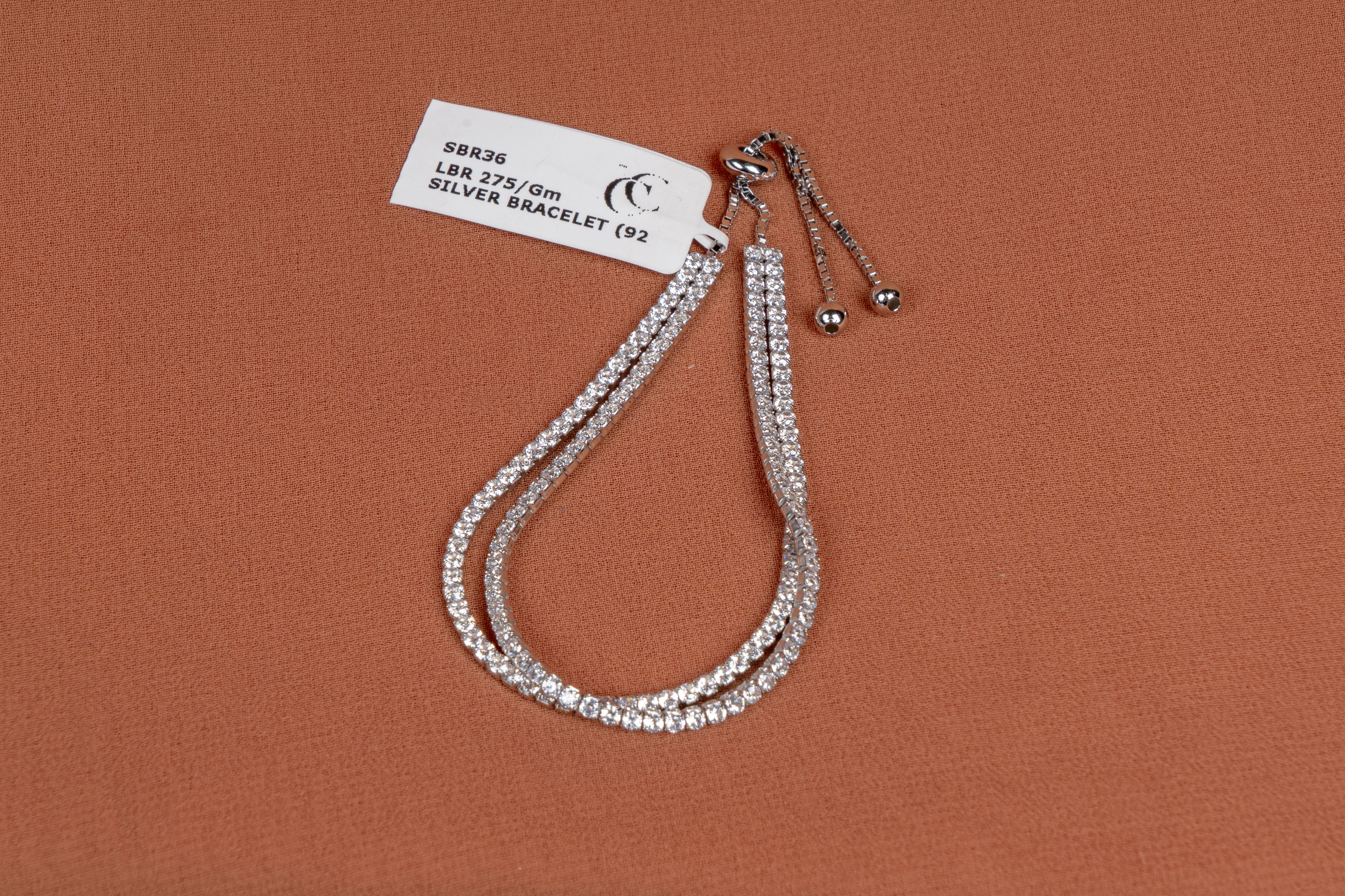 Sparkling Adjustable Tennis Silver Bracelet
