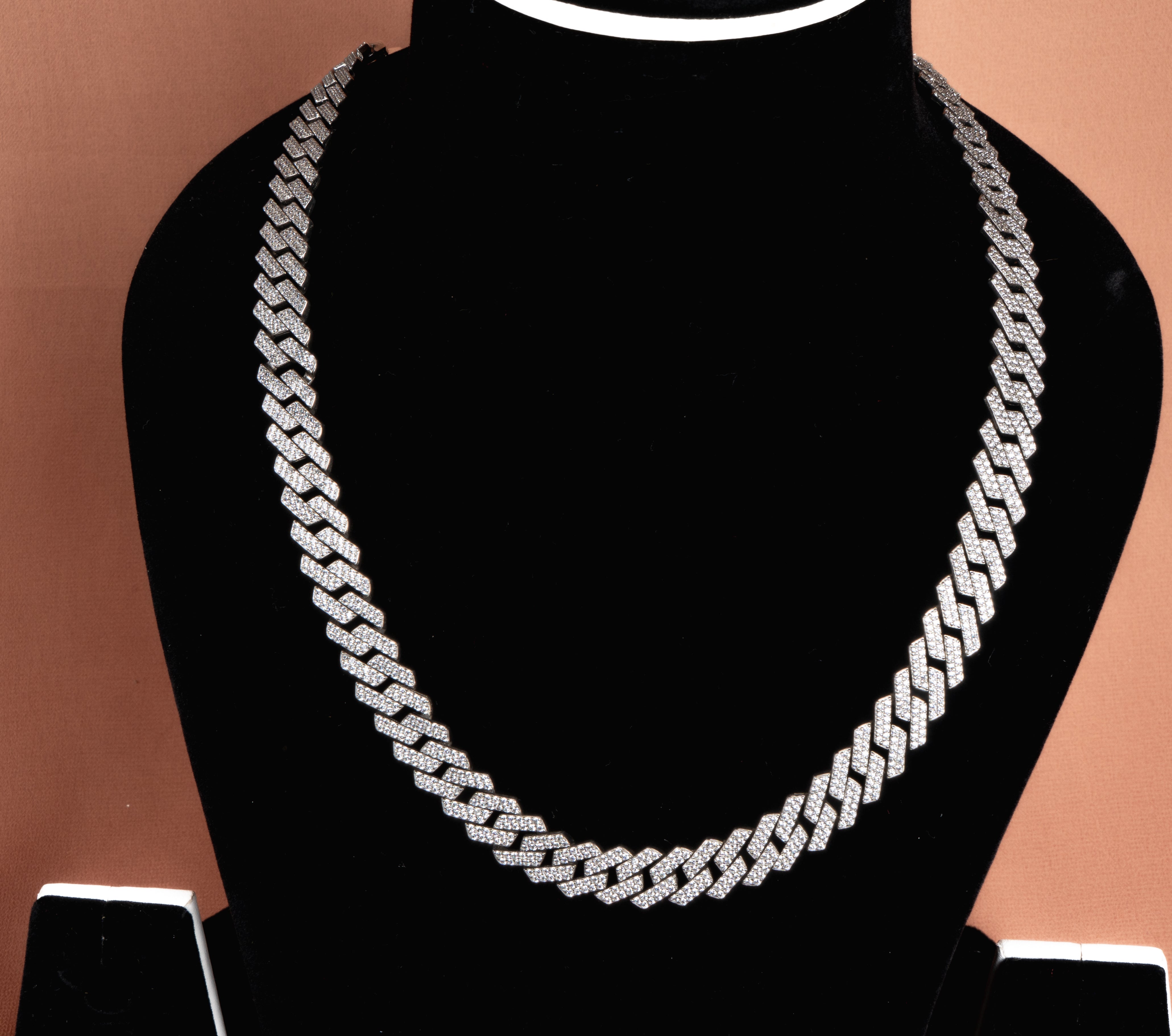 Iced Cuban Link Silver Necklace