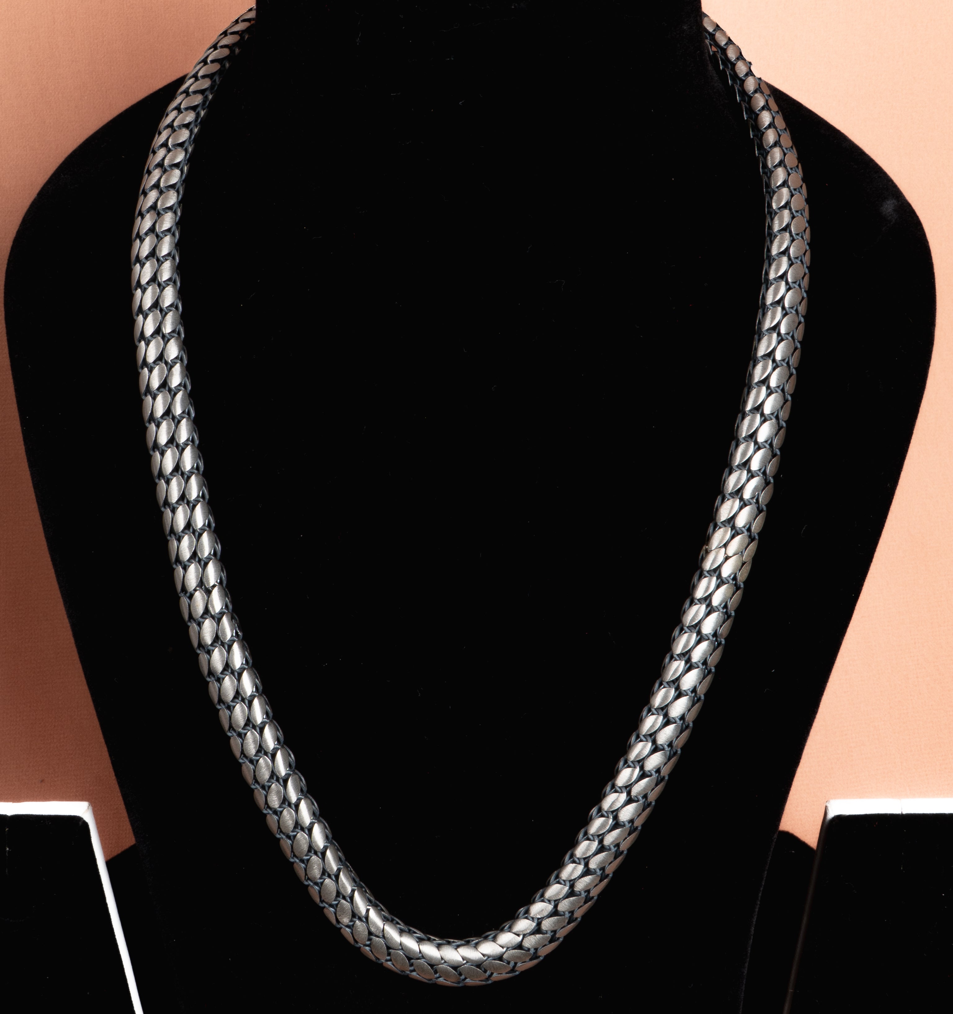 Classic Woven Silver Statement Necklace