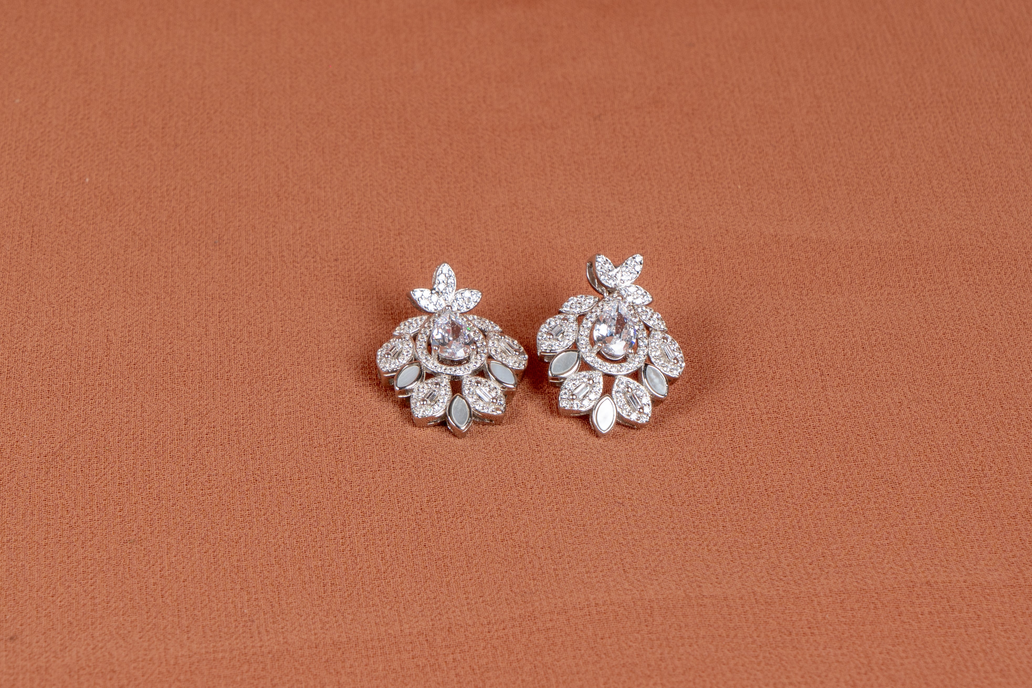 Celestique Floral Necklace and Earrings Set
