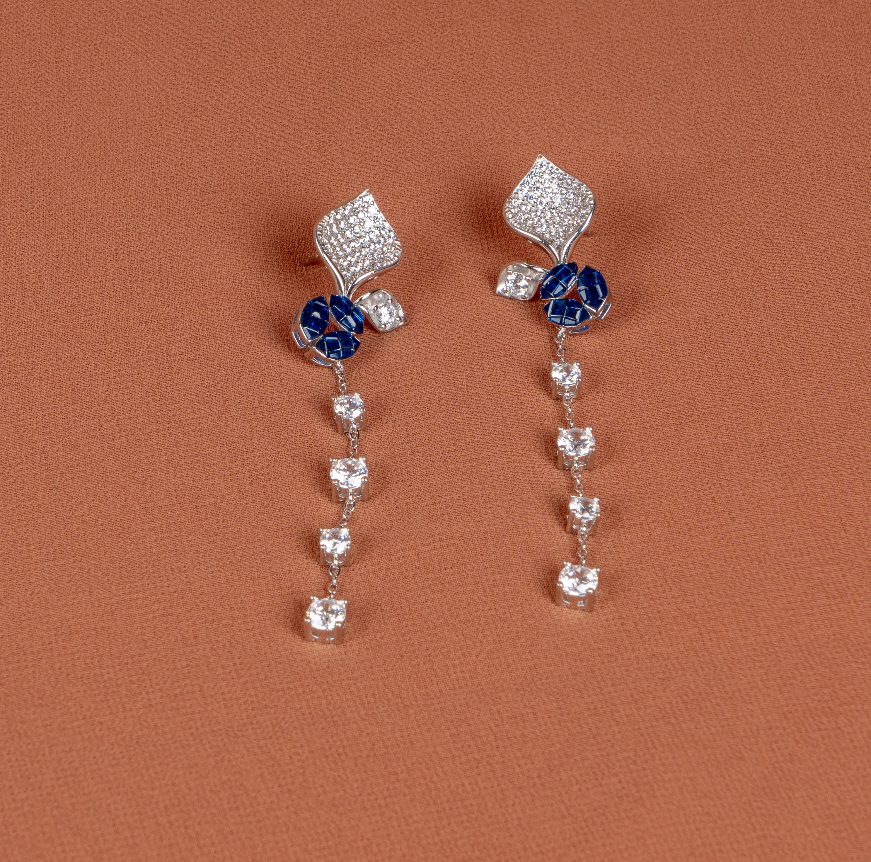 Aurellia Sapphire Cascade Necklace and Earrings Set