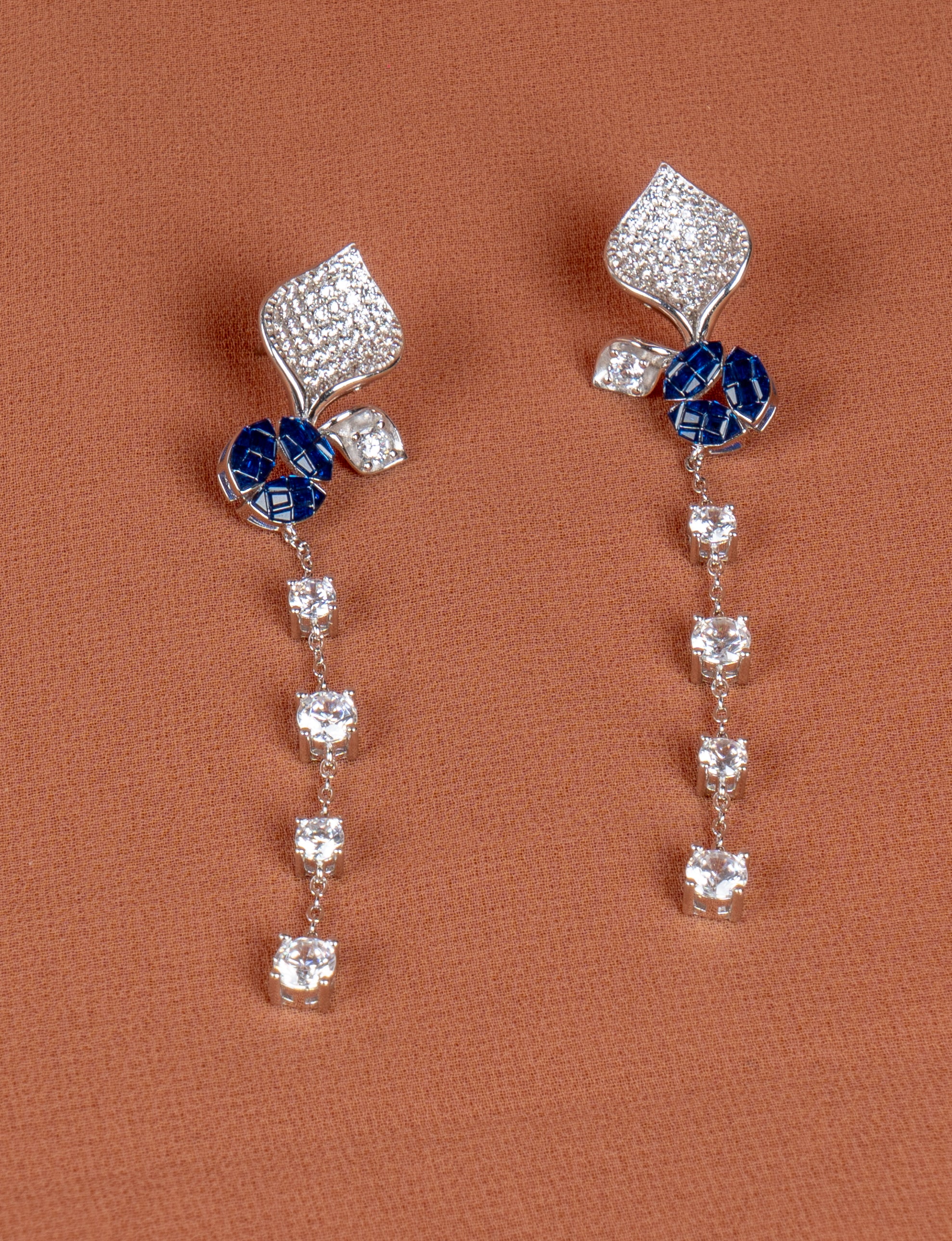 Aurellia Sapphire Cascade Necklace and Earrings Set