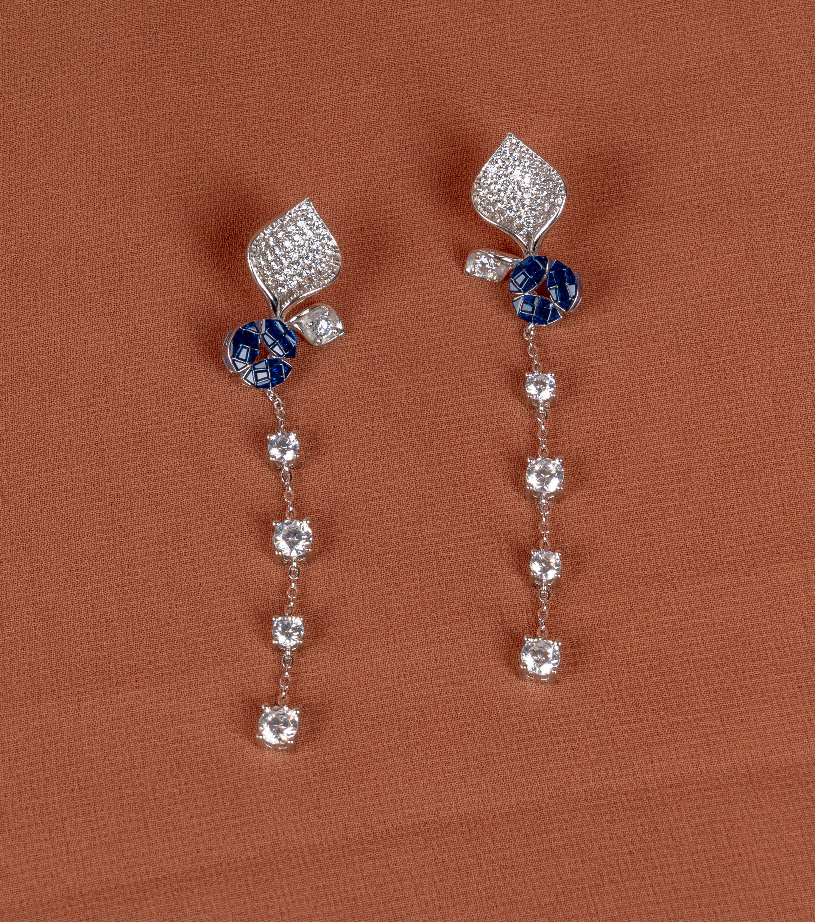 Aurellia Sapphire Cascade Necklace and Earrings Set