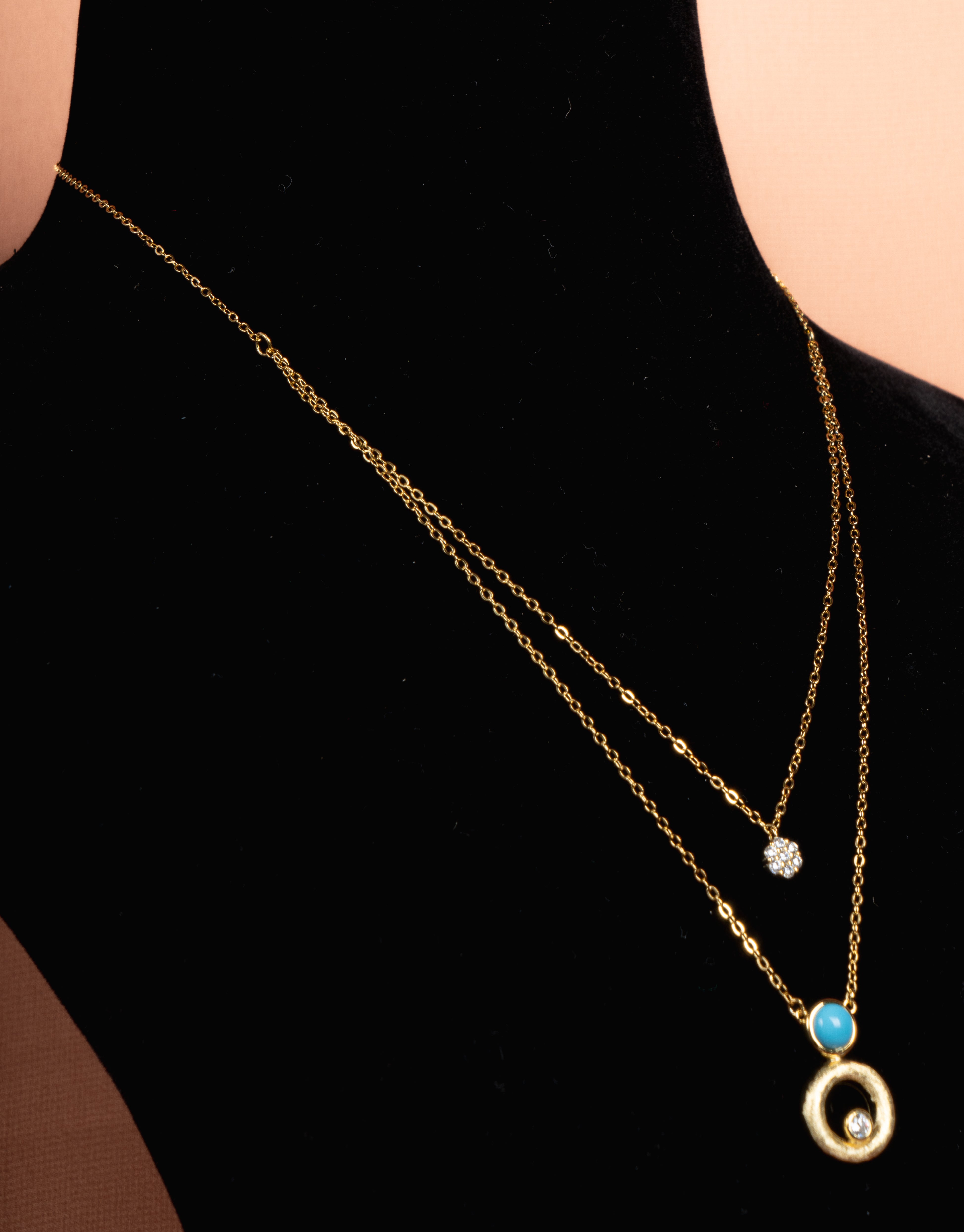 Orlisse Layered Necklace and Drop Earrings Set