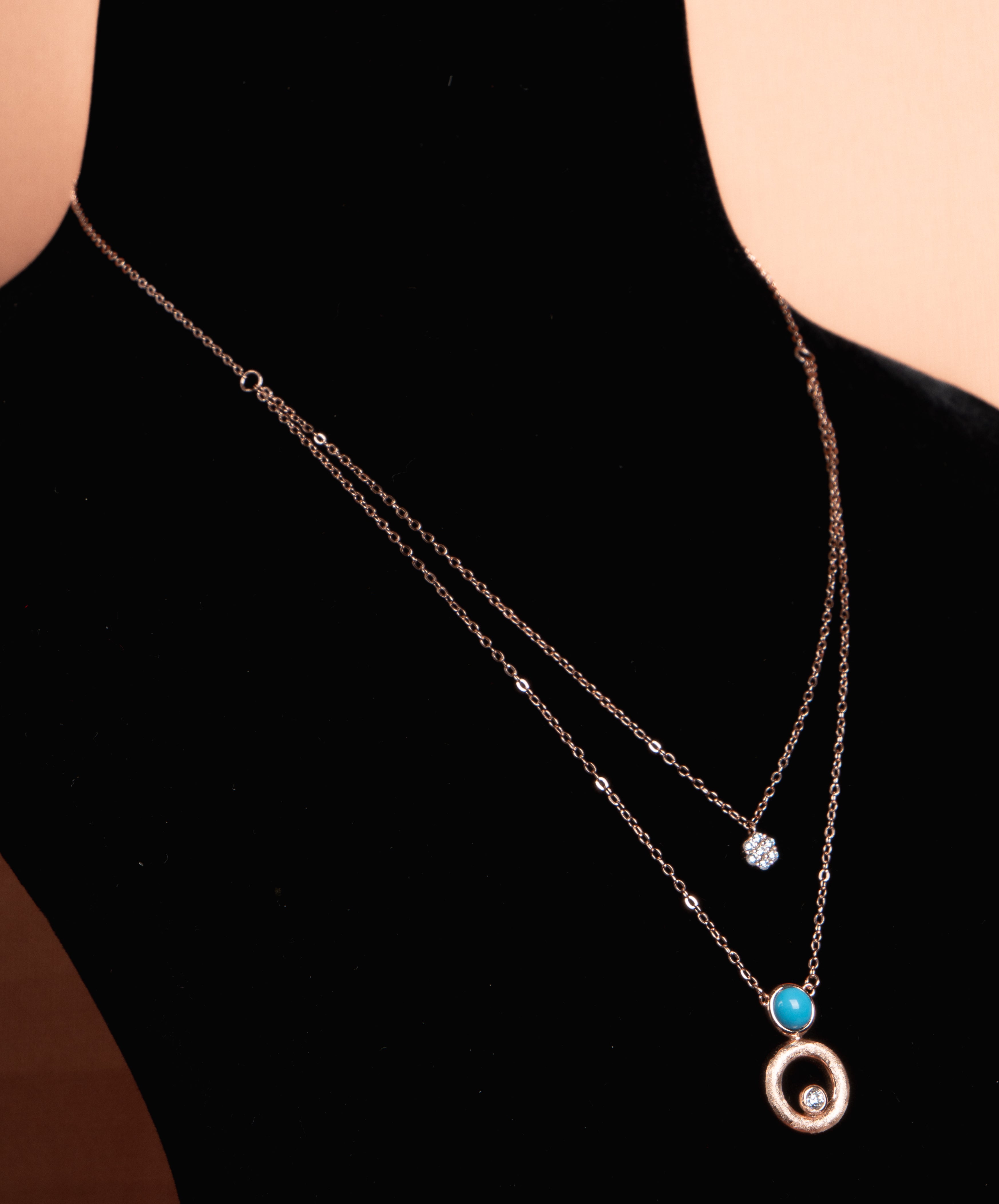 Caelira Layered Necklace and Drop Earrings Set