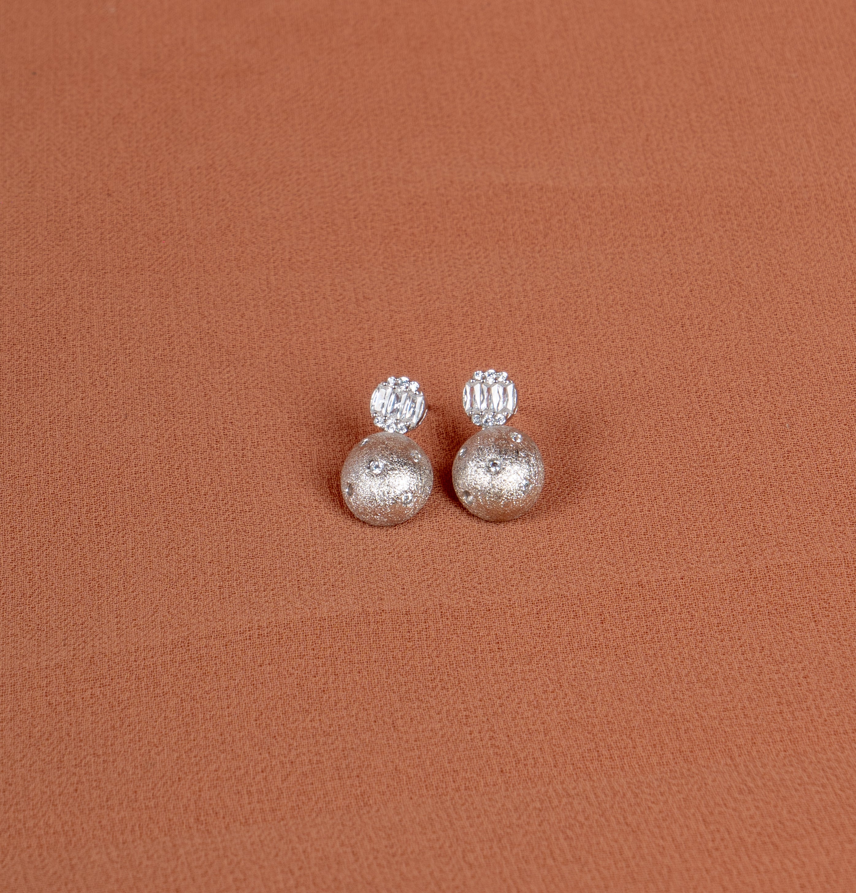 Celestial Silver Sphere Necklace and Earrings Set