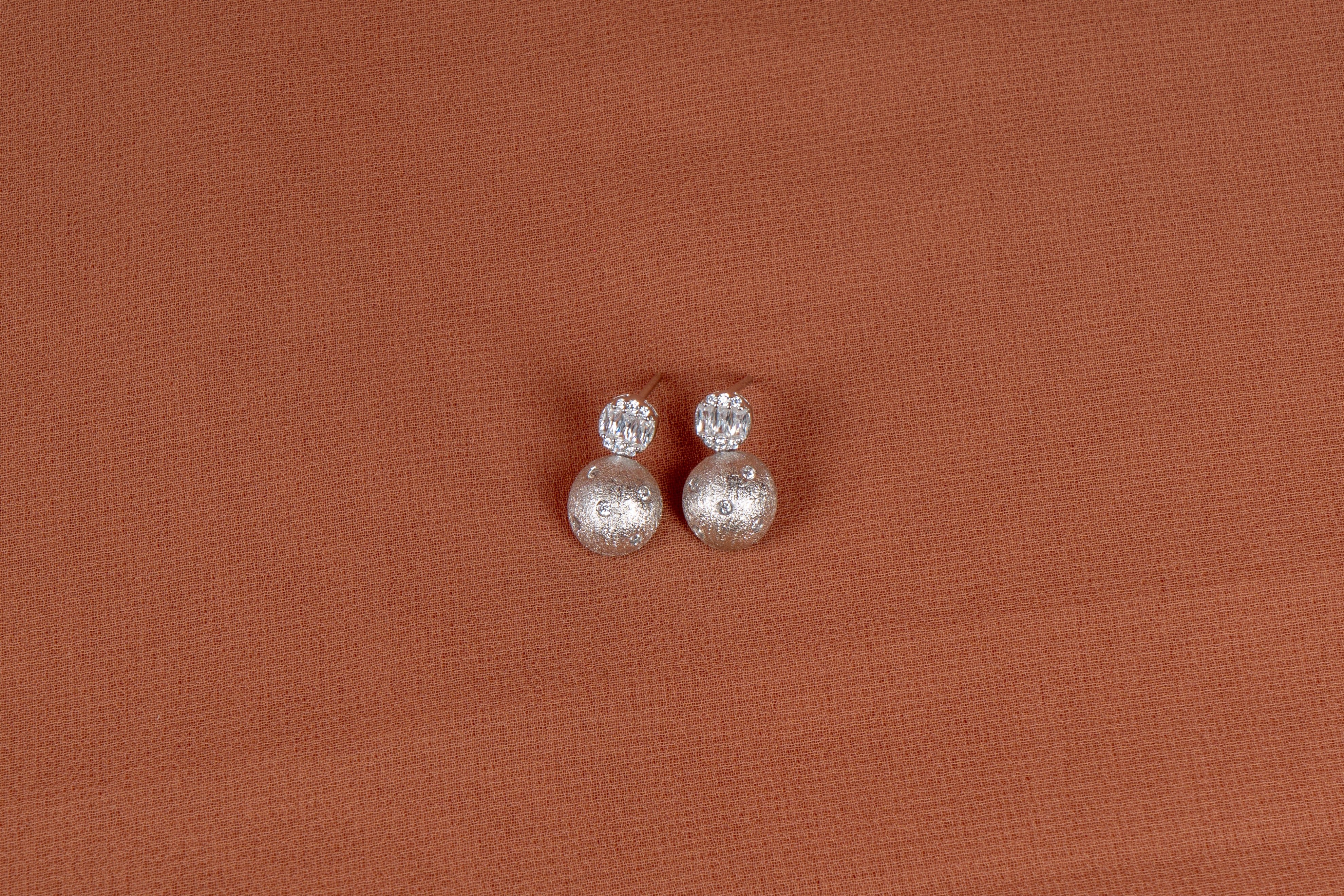 Celestial Silver Sphere Necklace and Earrings Set